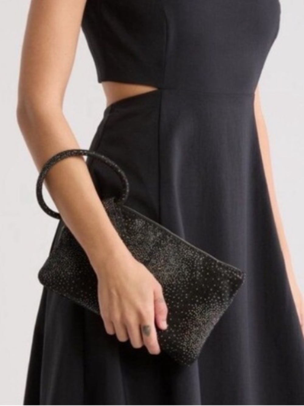 HOBO BLACK Clutch Wristlet SABLE Wallet Multiway Travel Rainbow NEW SUEDE Oil